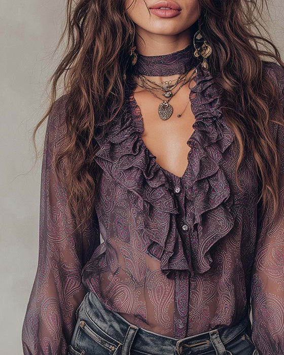 Bluse Lotusprint Puffermet