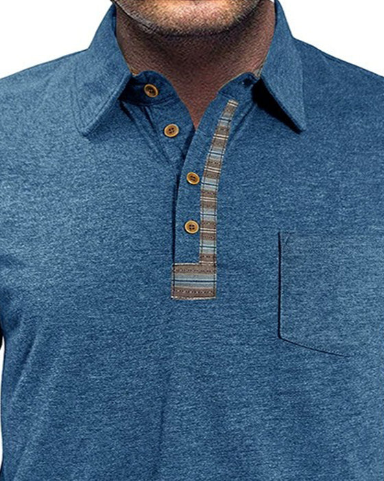 Bluse Menn Knapp Jakkeslag Polo