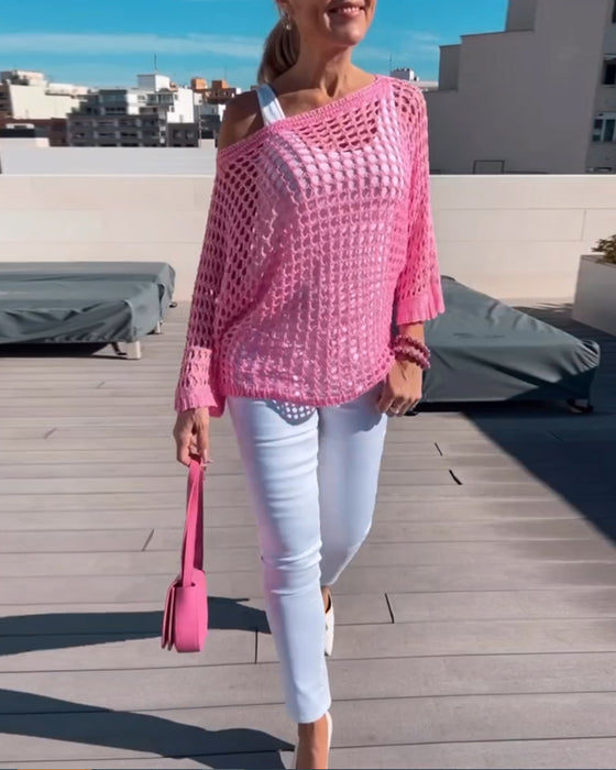 Ensfargede topper med utskjæringer