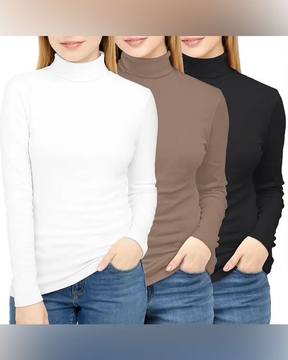 Topp Ensfarget Halv Turtleneck Base