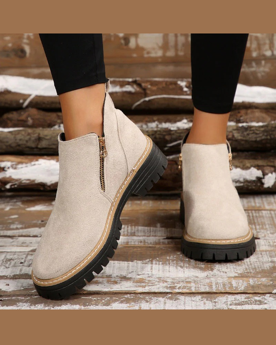 🔥Høst- Og Vintergodterier🔥Dame Støvler Med Rund Tå Og Glidelås I Siden