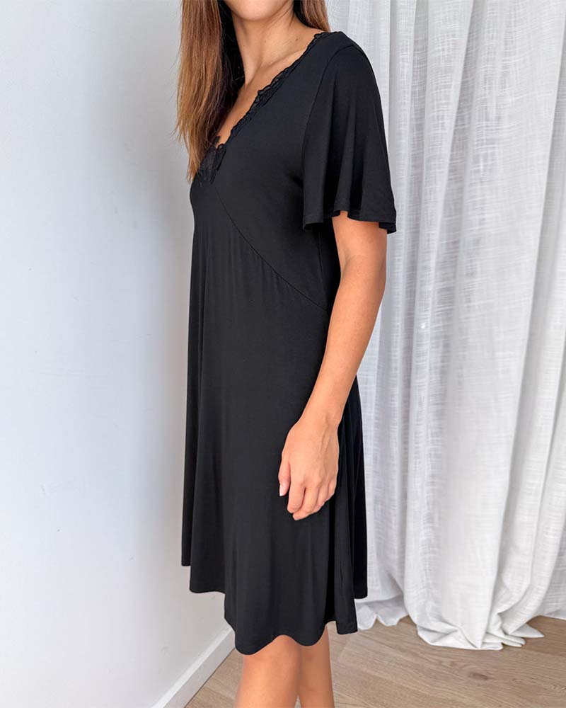 Kjole Knipling Søm V-Hals