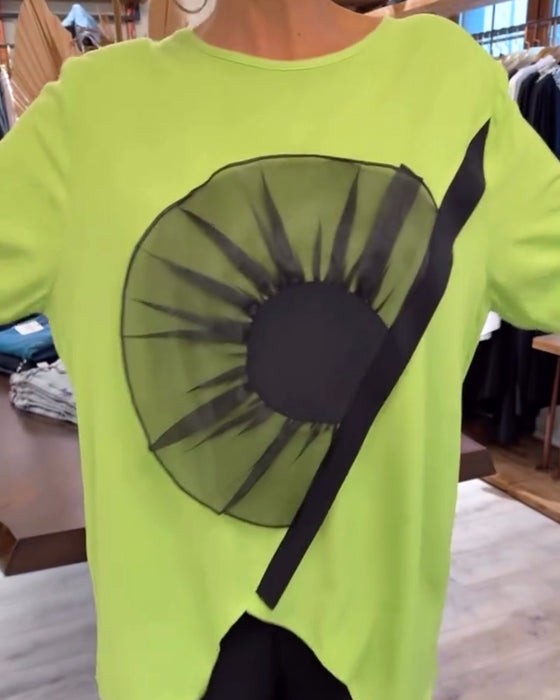 T-Skjorte Blomstertrykk Kortermet Casual