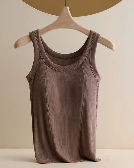 Cami‑Topp Solid Farge Med Innebygd Bh