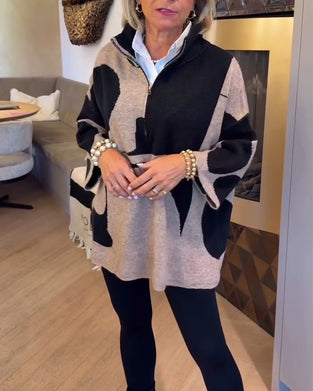 Genser Med Halv Glidelås Og Moteriktig Ståkrage