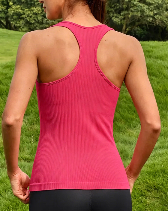 Tank Top Racerback Stropp Innebygd Bh