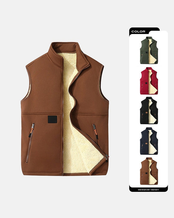 Cardigan Polstret Polar Fleece Åpen Foran