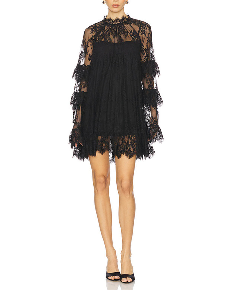 Kjole Elegant Hullkant Blonder