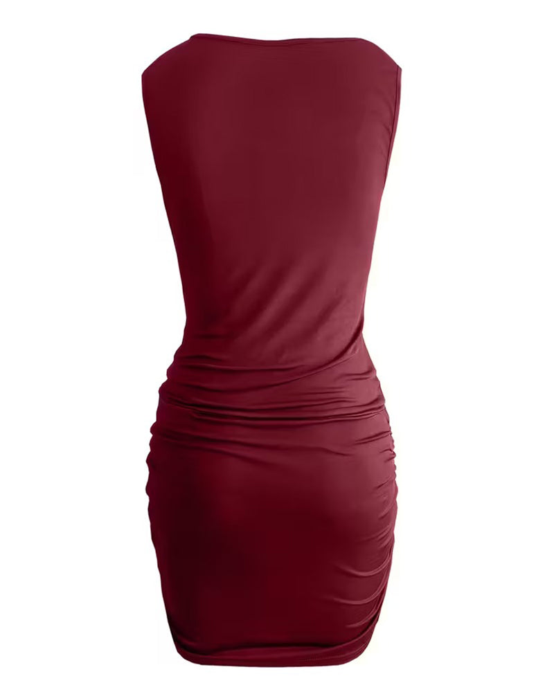 Kjole Drape Hals Blonde Stroppet Bodycon