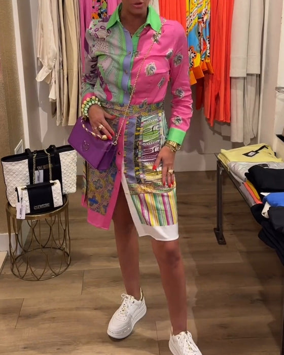 Fargerik jakkeslagskjole