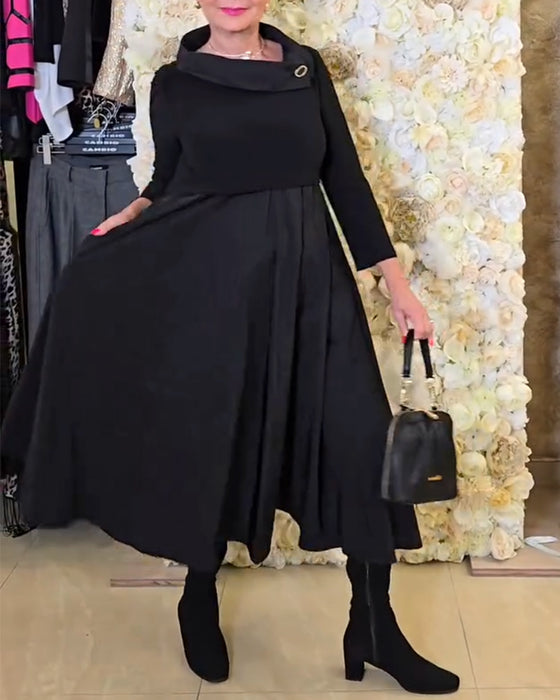 Kjole Modisch Street Ensfarget A-linje