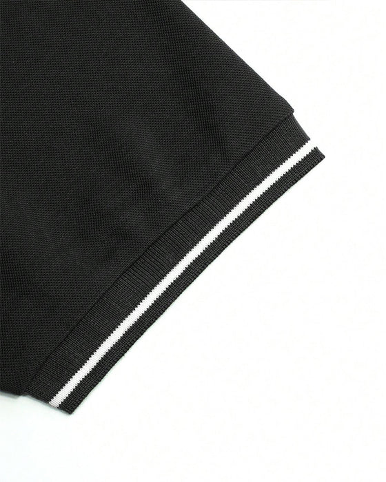 Skjorte Herre Regular Fit Kontrastbånd Kortermet Strikket Polo