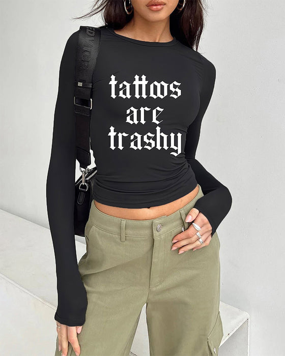 T-Skjorte Tettsittende Langermet