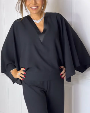 Bluse V-Hals Elegant Butterfly Erme