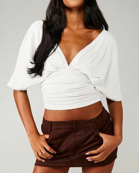 Topp V-Hals Flagermus Erme Midje Slips