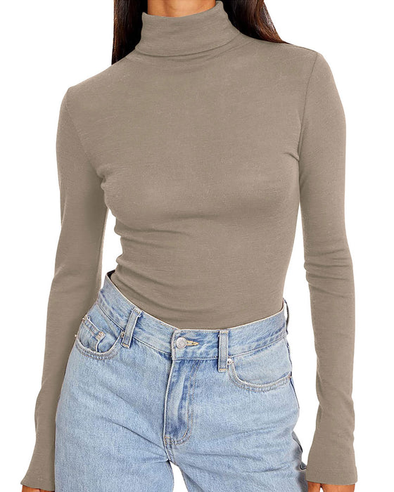 Topp Ensfarget Halv Turtleneck Base