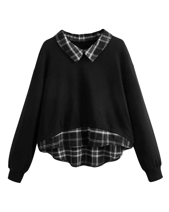 Sweatshirt Rutet Krage Falsk Todelt