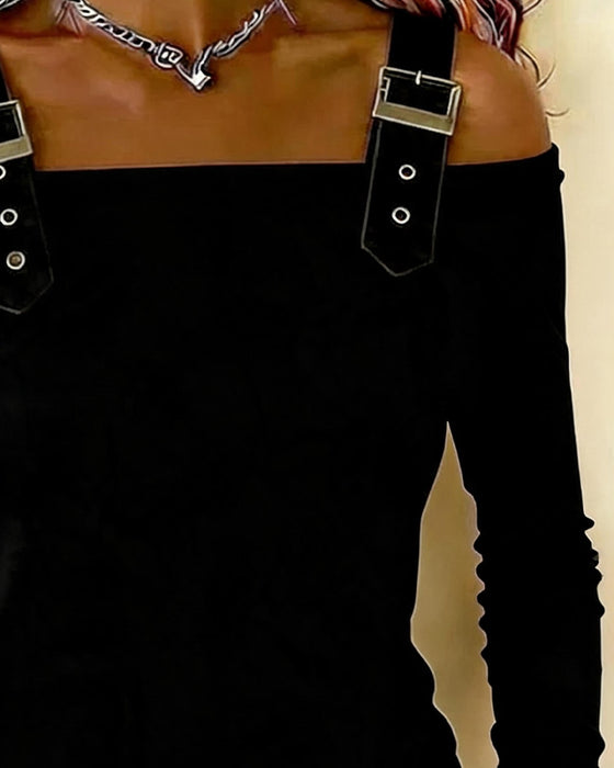 Topp Lang Erme Off-Shoulder Kamisol