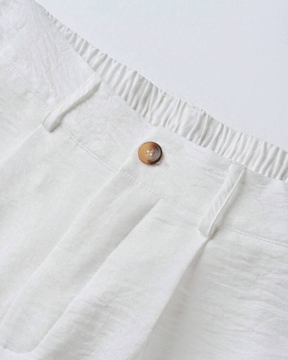 Herre Shorts Avslappet Ensfarget