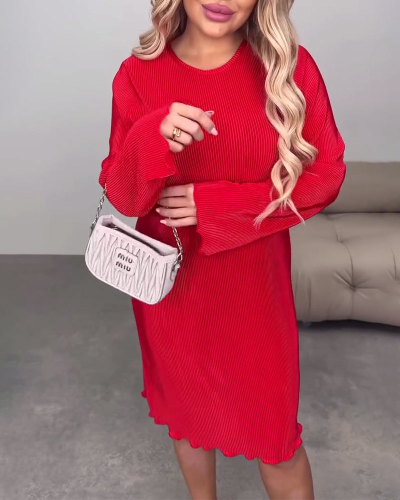 Kjole avslappet ensfarget knelang