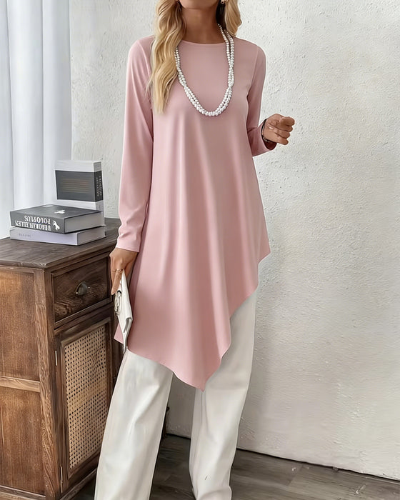 Top Asymmetrisk Midjelangt Ensfarget