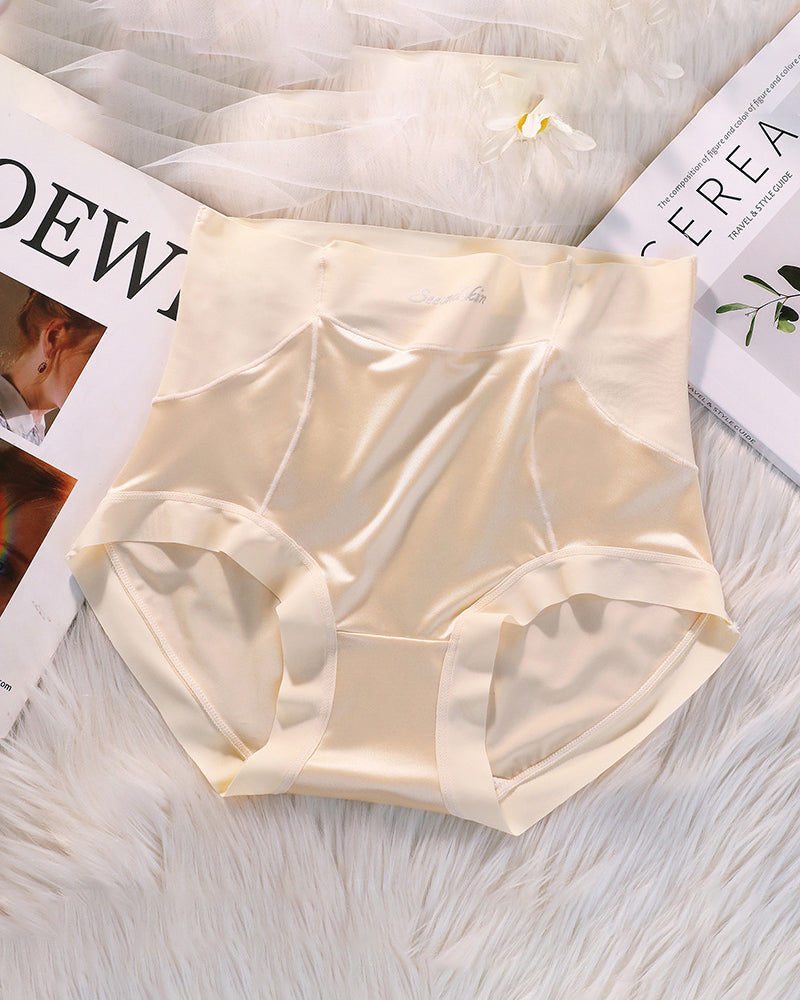 Dames Truse Med Høy Midje Is-Silke Sateng Sømløs Sexy Løft Og Magekontroll