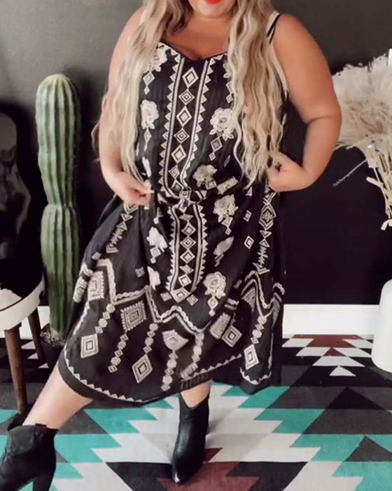 Kjole Spagettistropp Blomstret Ferie