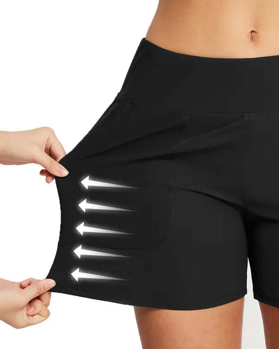 Shorts Høy Midje Splitt Sportslig Casual