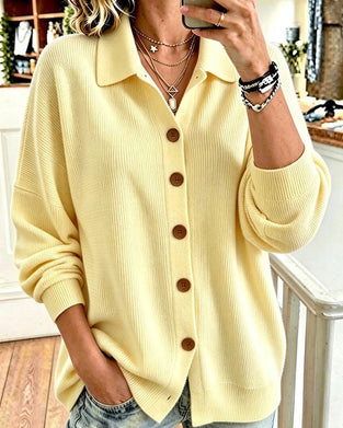 Cardigan Jakkeslag Knappet Nedfelt Erme