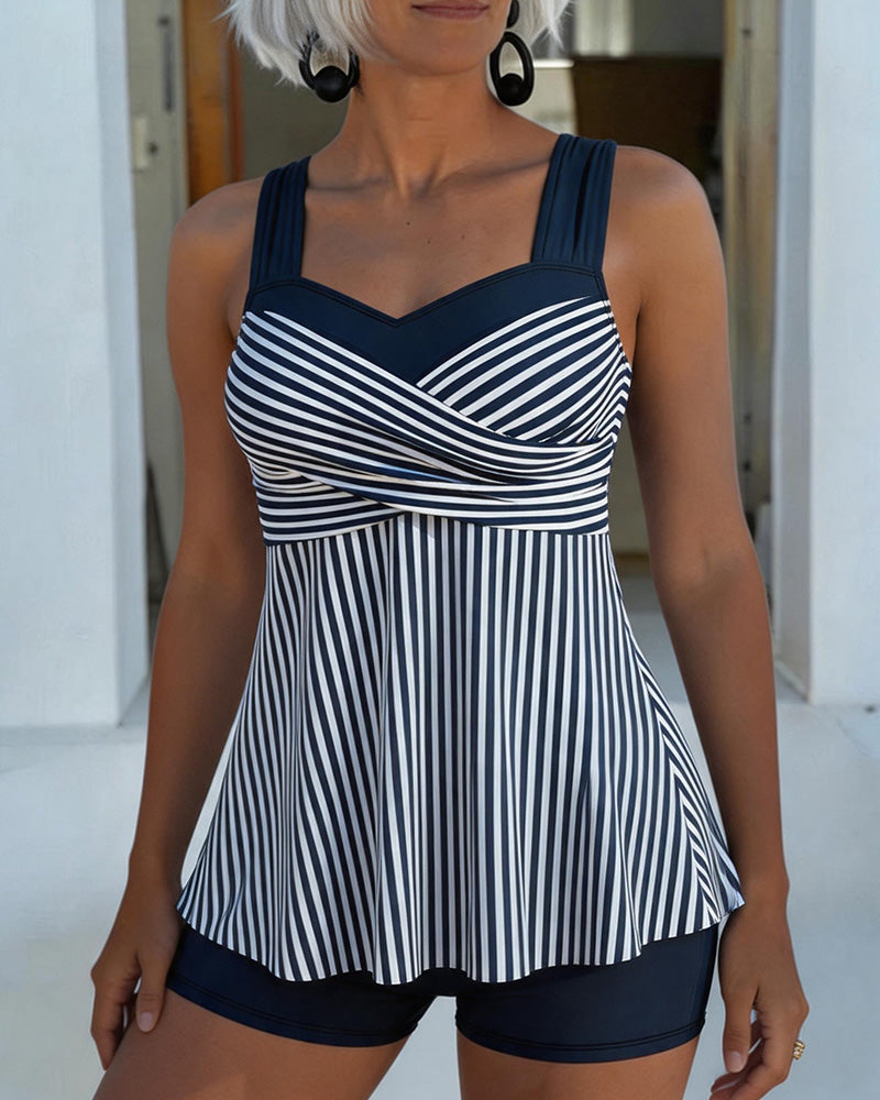 Tankini Stripet Kamisol Todelt