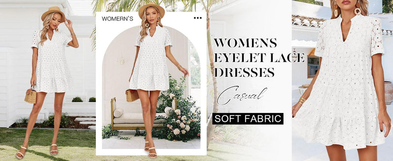 Kjole Hull V-hals Kort Erm