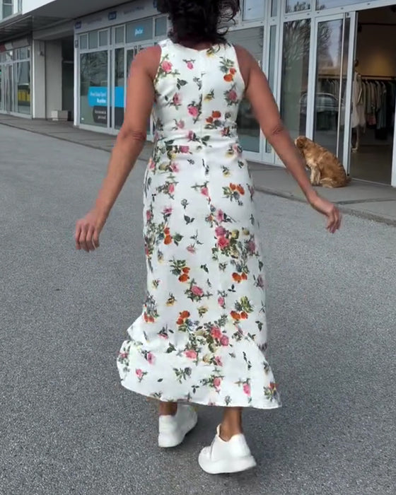 Kjole Ermløs Trykt Casual