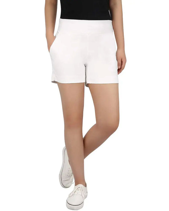 Ensfargede Shorts Middels Midje