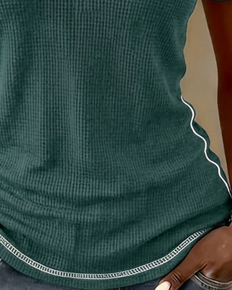 T-Tröja Vev Waffle Henley