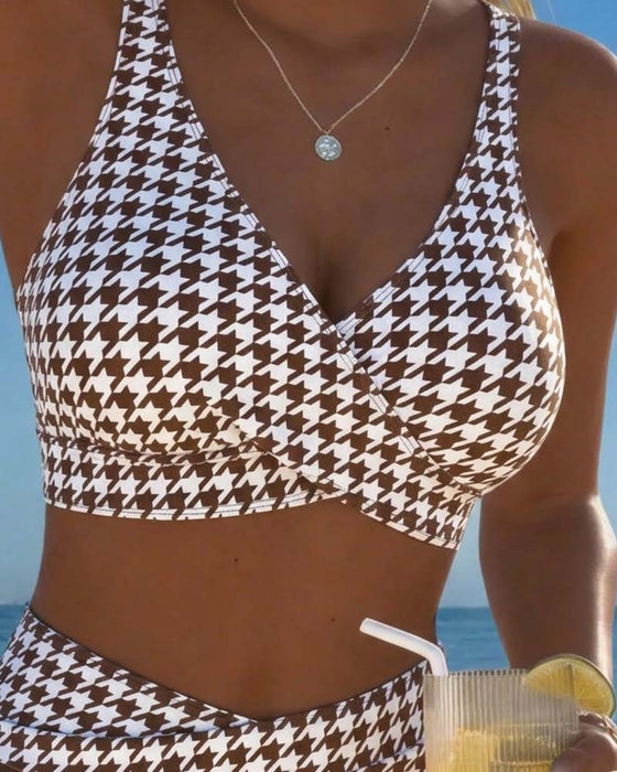 Bikini Houndstooth Kryssstykke
