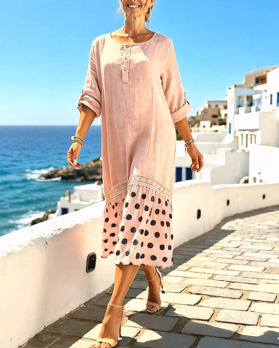 Kjole Prikket Modisk Løs