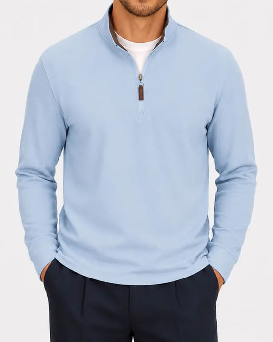 Herre Sweatshirt Halv-Zip Ståkrage Langermet