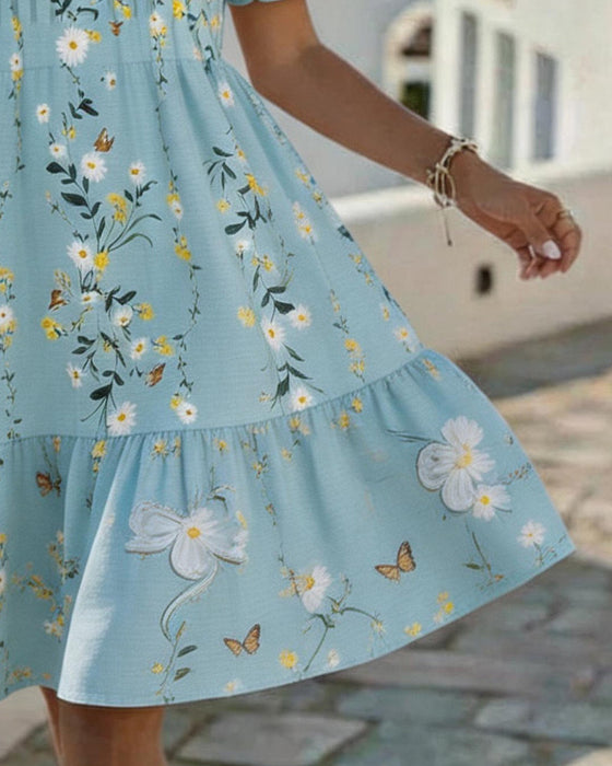 Kjole Daisy Blonde Kort Erme Ferie