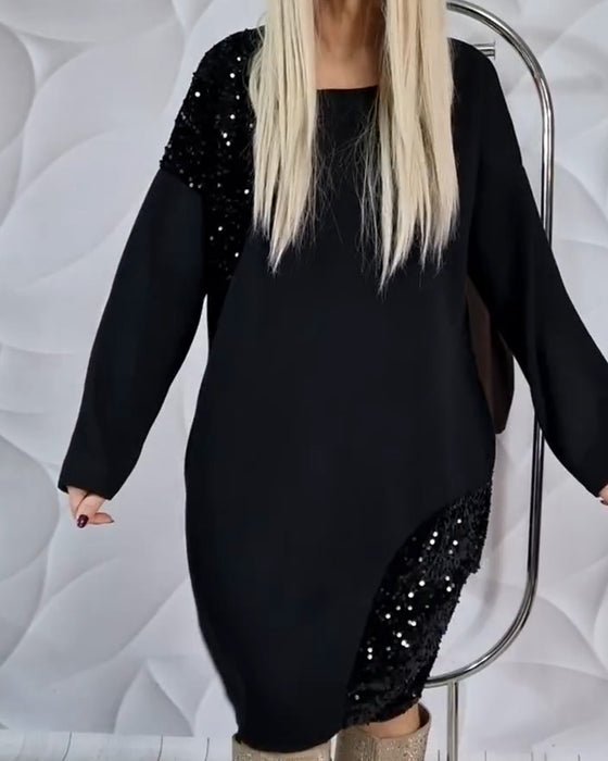 Kjole Rund Hals Glitter Lappeteppe