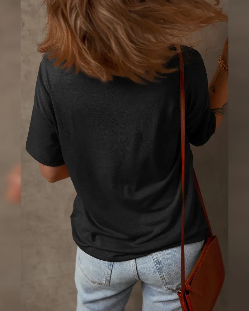 T-Skjorte Fargeblokk Vaffelstrikk