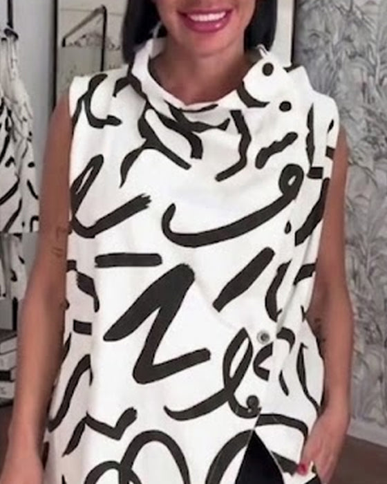 Bluse Stilig Uregelmessig Trykk