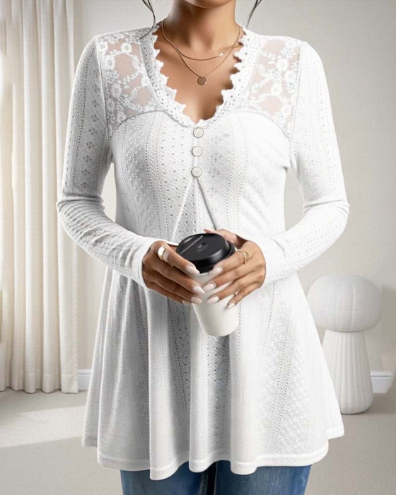 Topp Blonder V-hals Kneppet