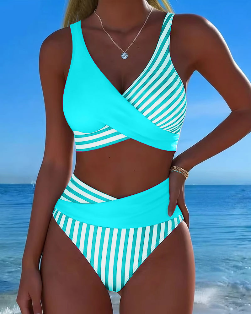 Bikini Kryssstripet Trykt