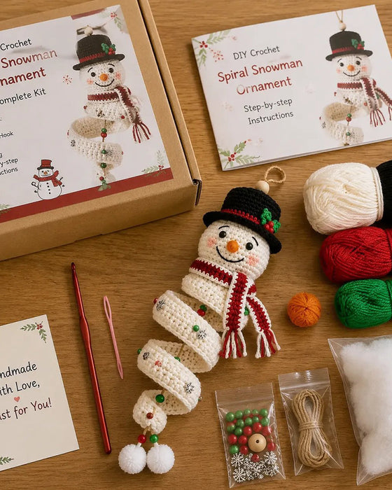 ☃️ DIY Kit Snømann I Spiral Hekling