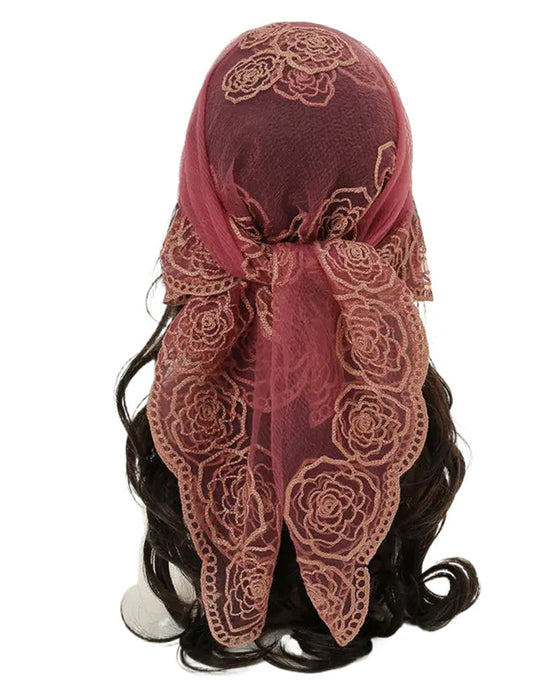 Blomstret Nett Scallop Design Bandana