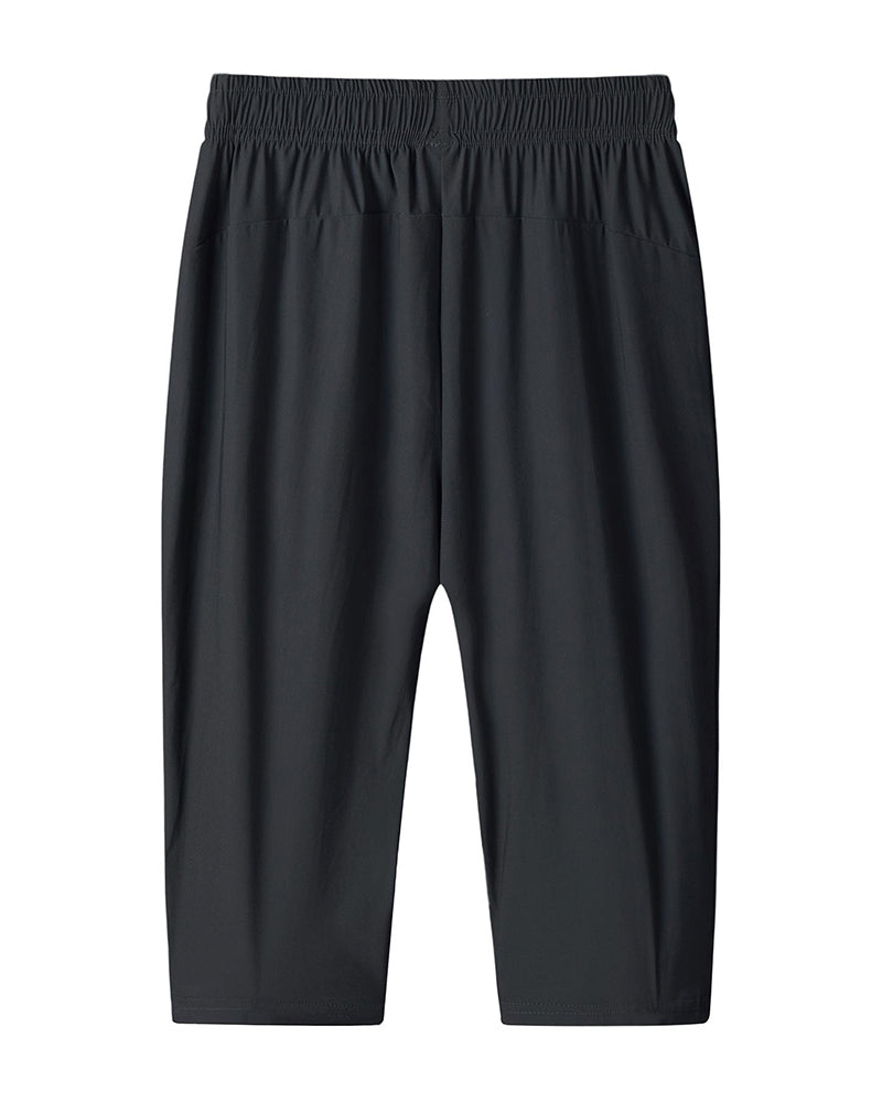 Shorts Herre Avslappet Sport Ensfarget Fempunkt