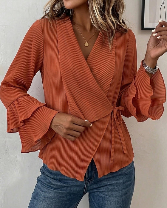 Bluse Flareerme Snøring