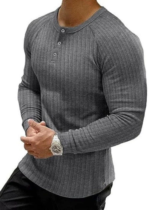 T-Shirt Vertikal Stripe Lang Erme