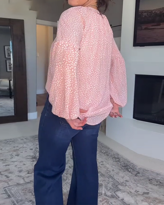 Bluse Mønstret Lykt-Erme Langermet