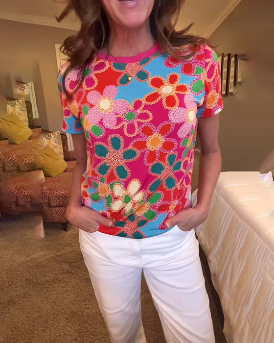 T-Skjorte Slim Fit Korte ermer Trykt